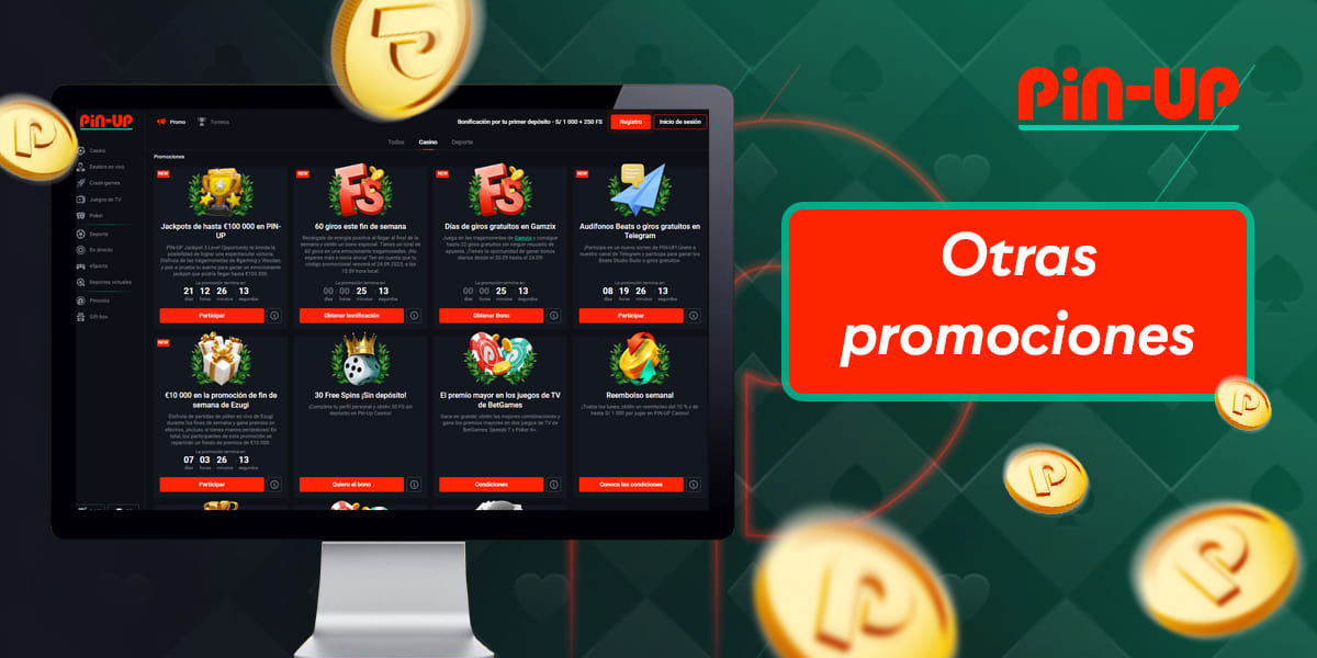 Otros bonos del casino online PinUp para usuarios peruanos
